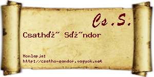 Csathó Sándor névjegykártya