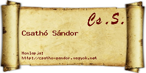 Csathó Sándor névjegykártya