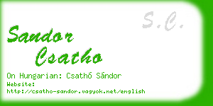 sandor csatho business card
