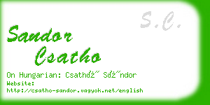 sandor csatho business card